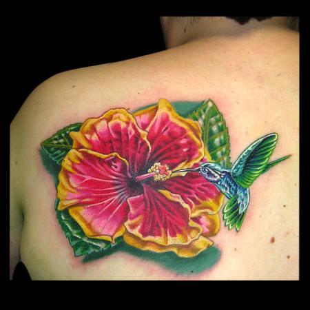 Tattoos - Hibiscus and Hummingbird - 79363